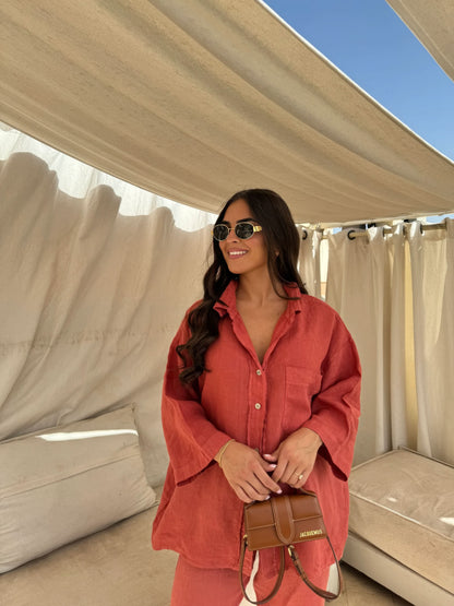 Women's Summer Oversized Button Down Shirt and Pants Set - product image 13