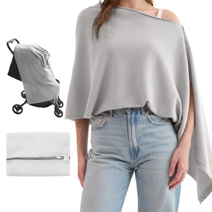 Women's Lightweight Knit Nursing Cover Poncho with Window - product image 9