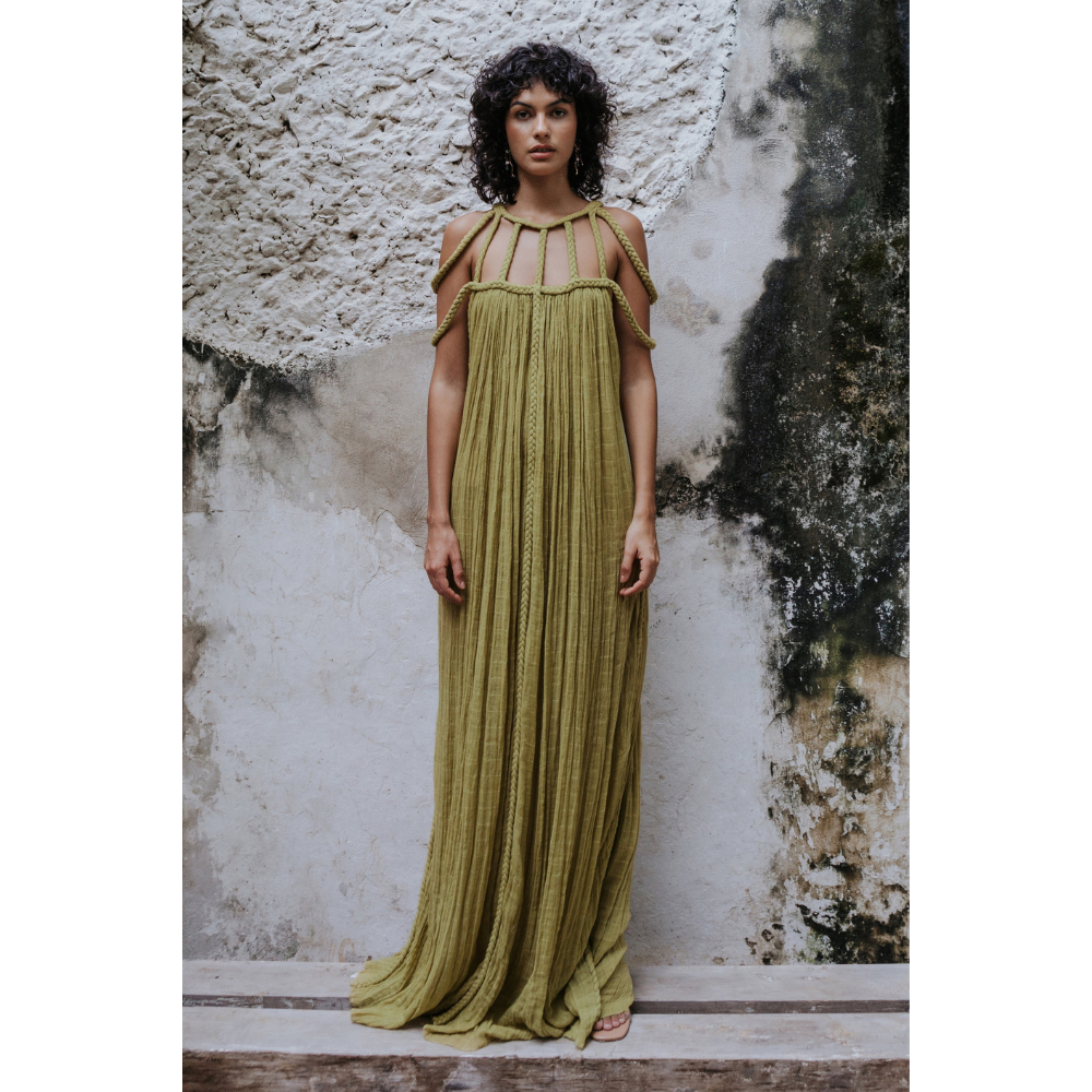Women's Resort Maxi Cage Neck Column Dress with Belt - product image 1