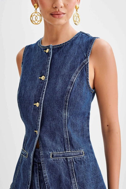 Women's Summer Sleeveless Denim Vest and Shorts Set - product image 6
