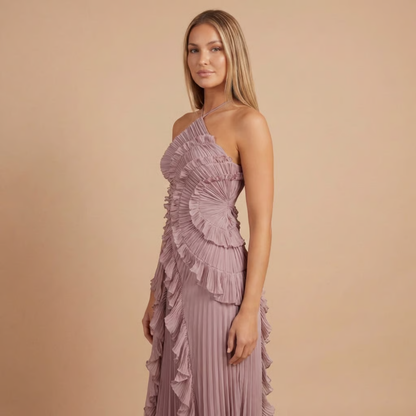 Women's Wedding Guest Halter Ruffle Maxi Dress - product image 4