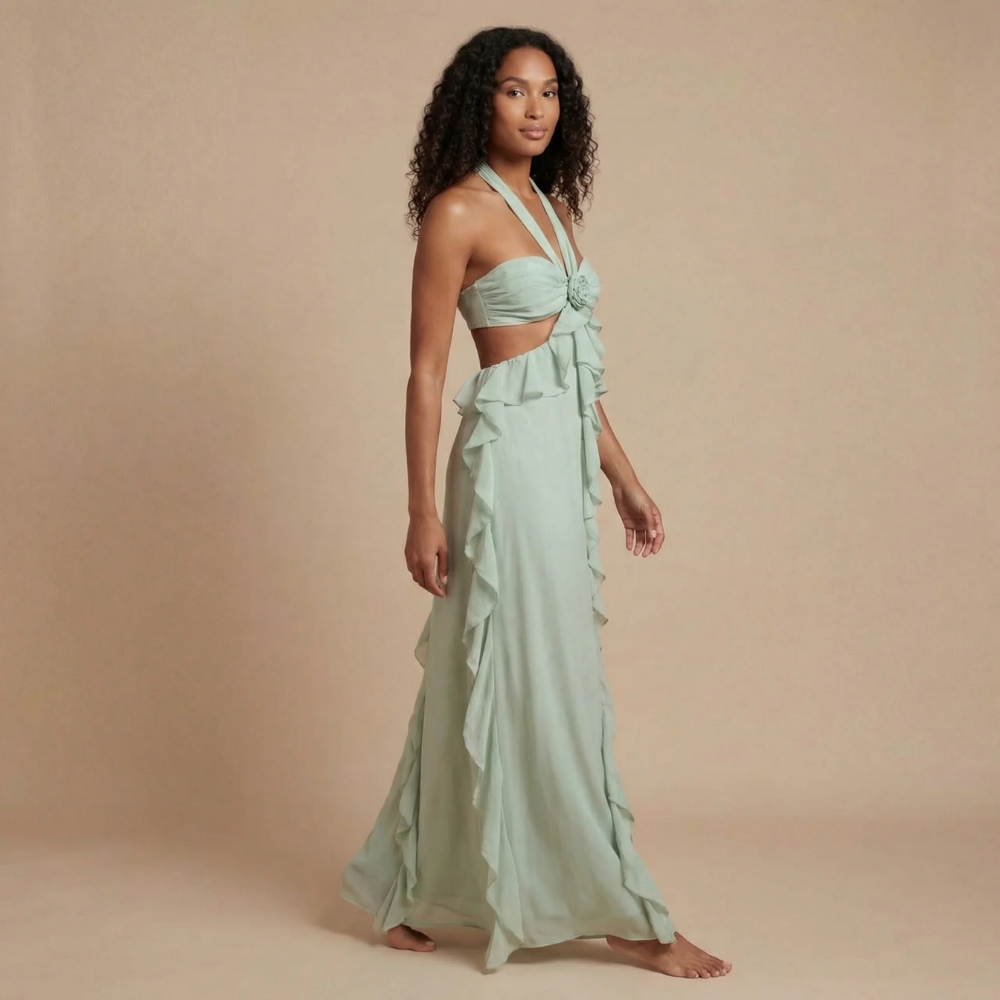Women's Wedding Guest Ruffle Sweetheart Maxi Dress - product image 2