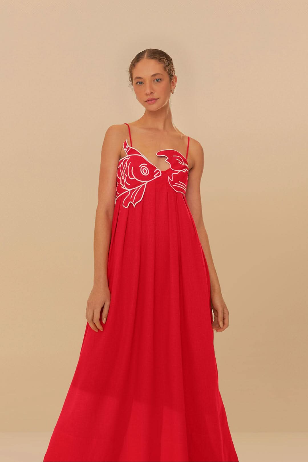 Women's Summer Fish Print Spaghetti Strap Maxi Dress - product image 4