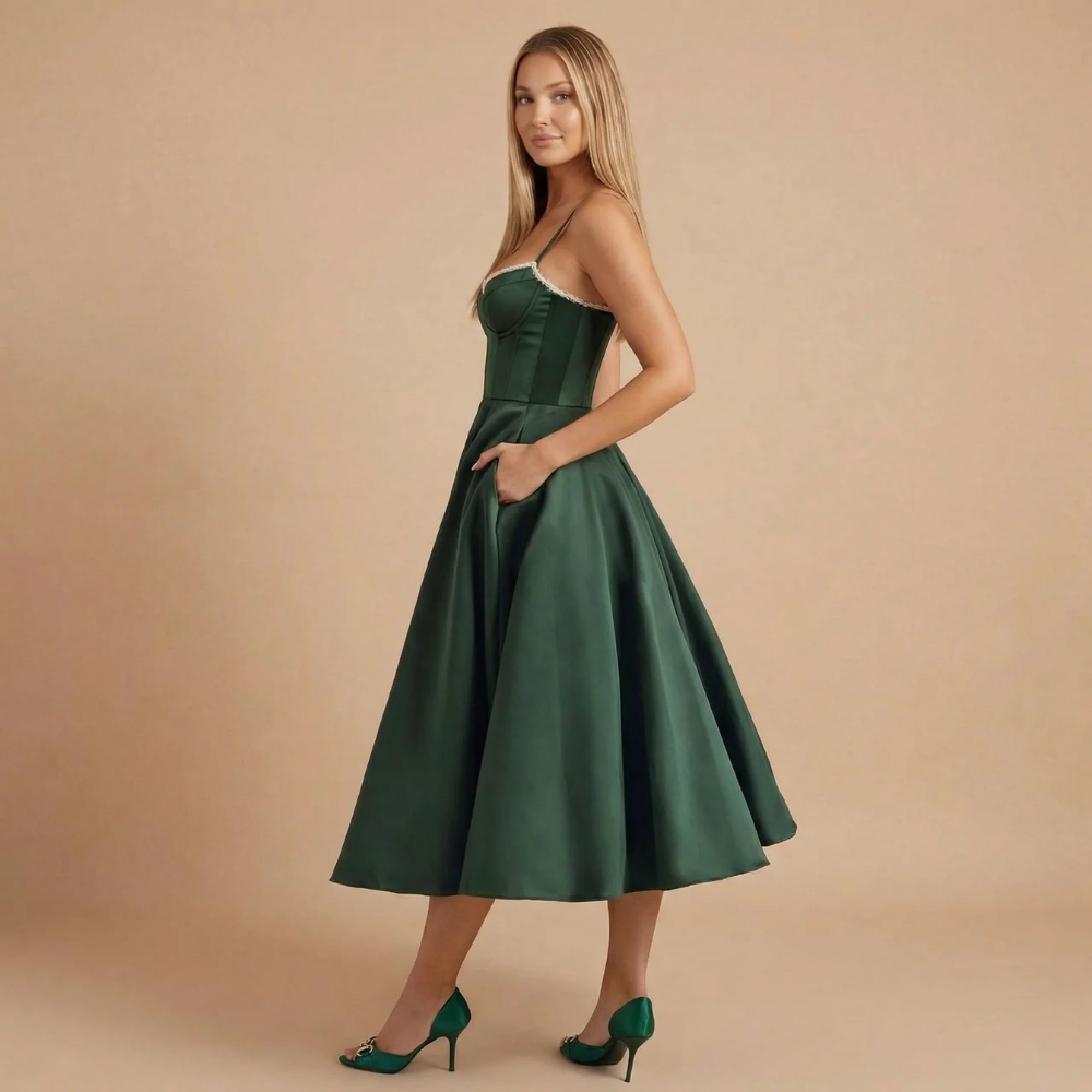 Women's Cocktail Sweetheart Neck Fit and Flare Midi Dress - product image 14