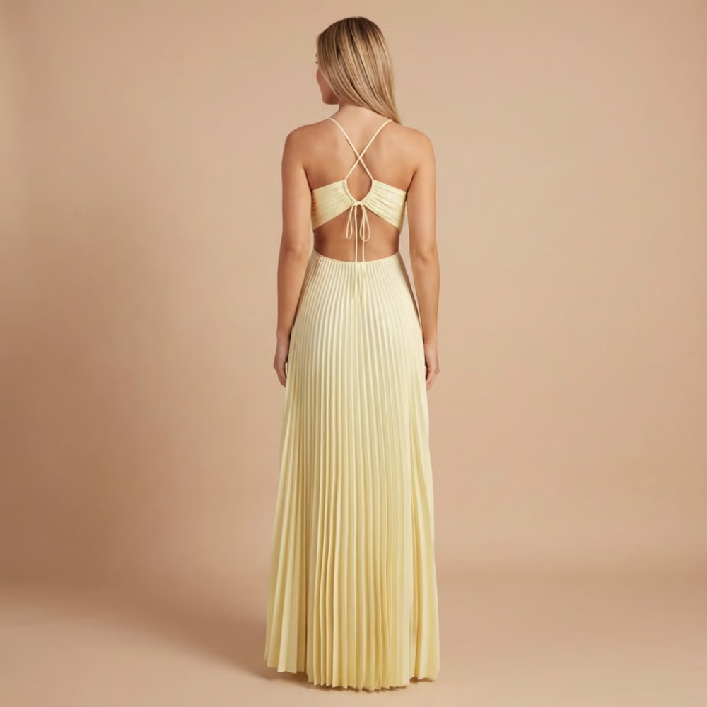 Women's Wedding Guest Pleated Halter Maxi Dress - product image 8