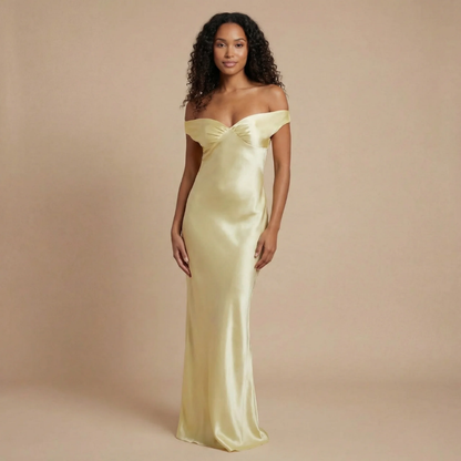 Women's Prom Off Shoulder Satin Maxi Dress - product image 1