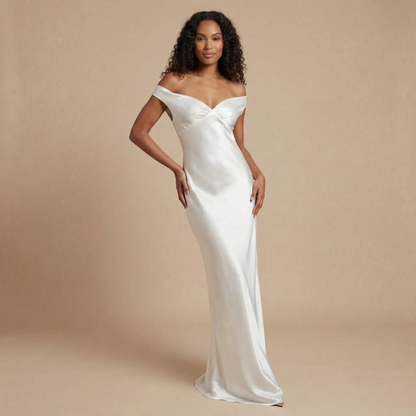 Women's Prom Off Shoulder Satin Maxi Dress - product image 2