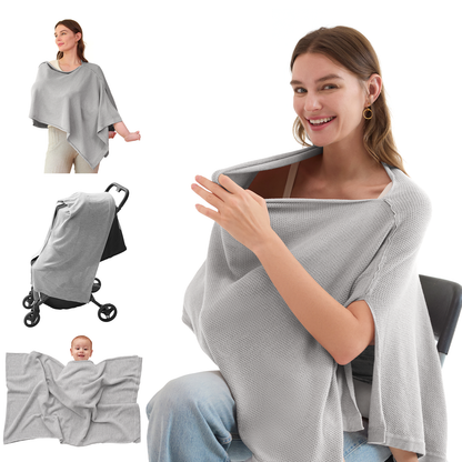 Women's Lightweight Knit Nursing Cover Poncho with Window - product image 8