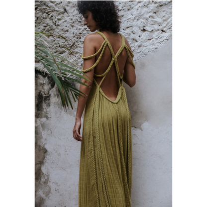 Women's Resort Maxi Cage Neck Column Dress with Belt - product image 8