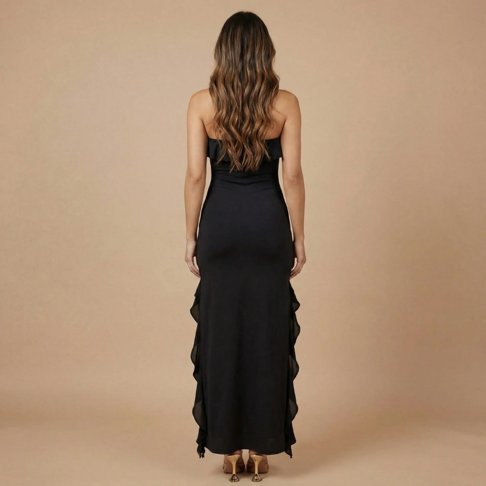 Women's Wedding Guest Strapless Ruffle Maxi Dress - product image 4