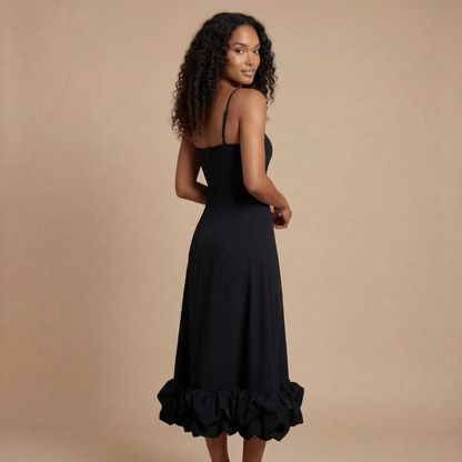 Women's Cocktail Square Neck Ruffle Hem Midi Dress - product image 6