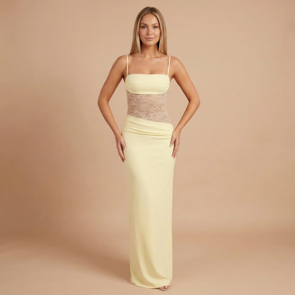 Women's Cocktail Lace Panel Square Neck Maxi Dress - product image 1