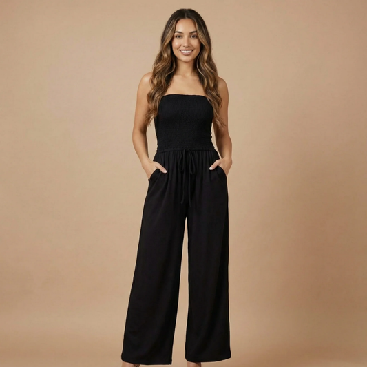 Women's Strapless Wide Leg Jumpsuit With Pockets - product image 1