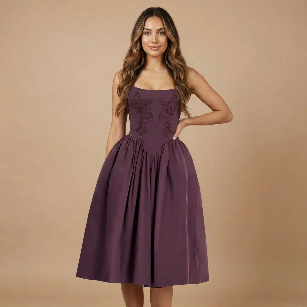 Women's Cocktail Lace Up Fit and Flare Midi Dress - product image 1