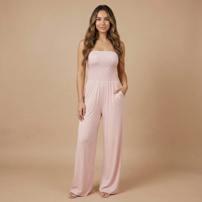 Women's Strapless Wide Leg Jumpsuit With Pockets - product image 3