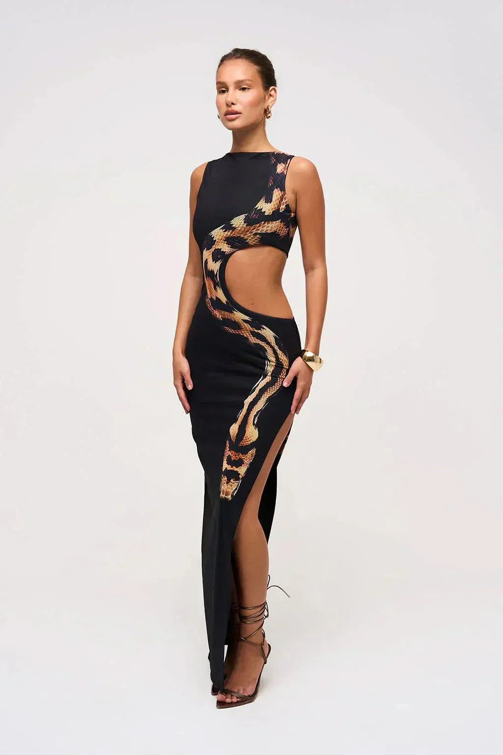 Women's Cocktail Snake Print Cutout Maxi Dress - product image 2