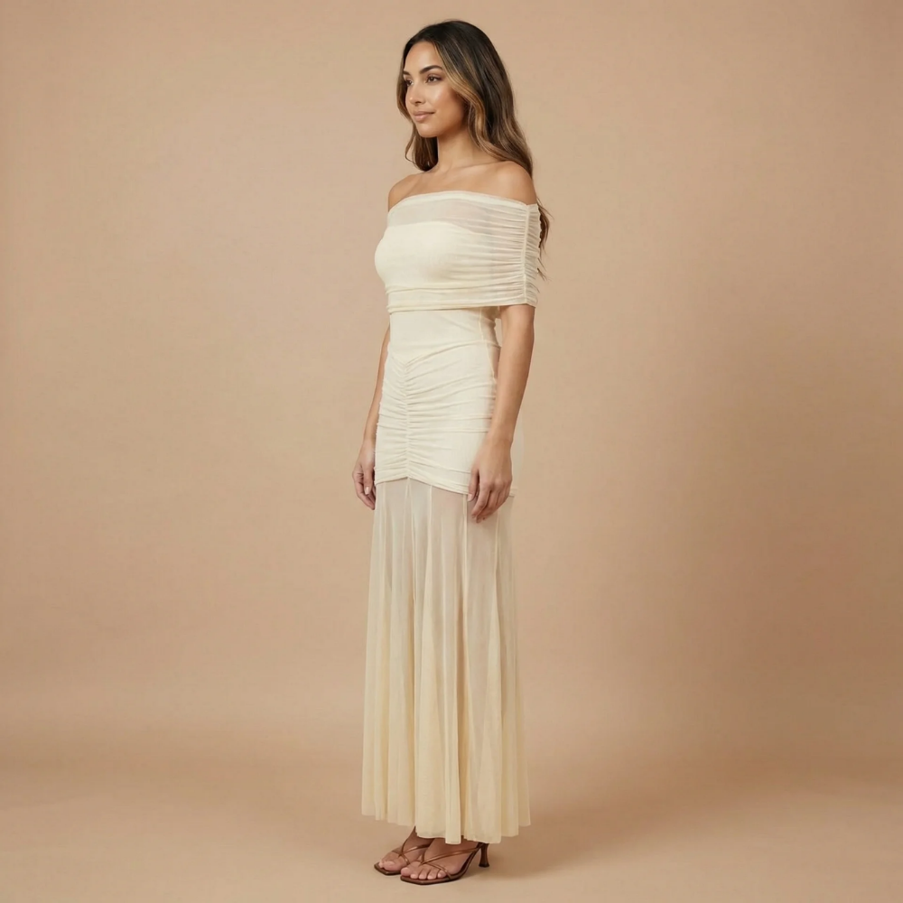 Women's Wedding Guest Off Shoulder Ruched Maxi Dress - product image 2