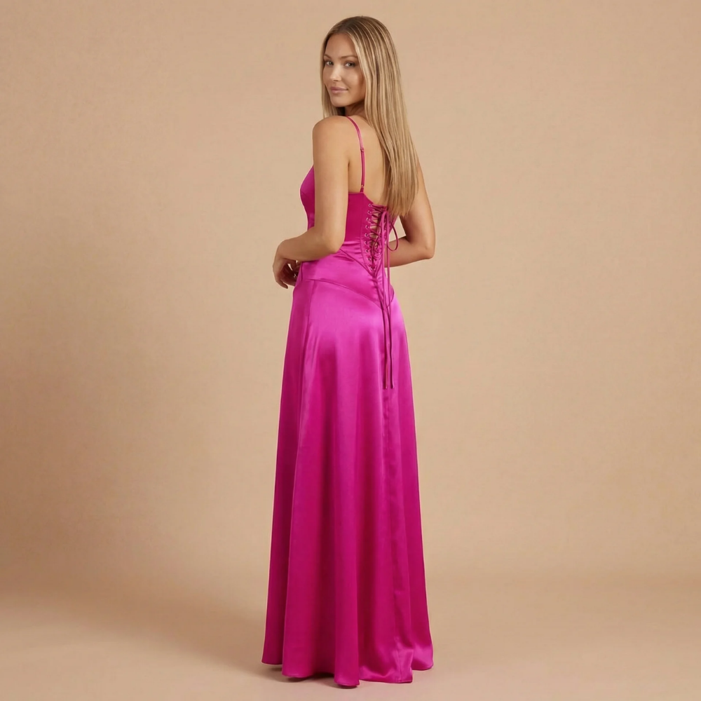 Women's Wedding Guest Satin Square Neck Maxi Dress - product image 10
