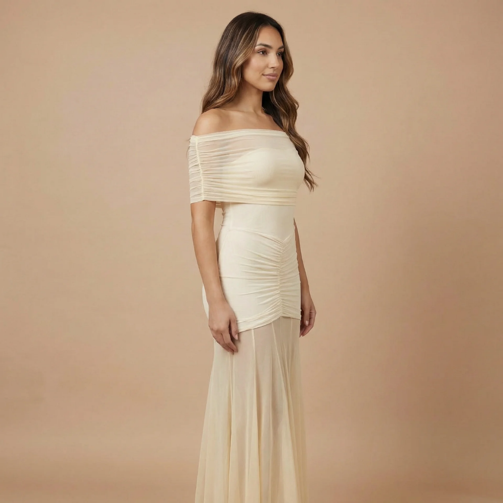 Women's Wedding Guest Off Shoulder Ruched Maxi Dress - product image 6
