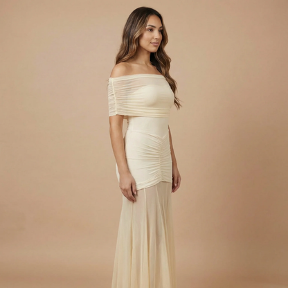 Women's Wedding Guest Off Shoulder Ruched Maxi Dress - product image 6