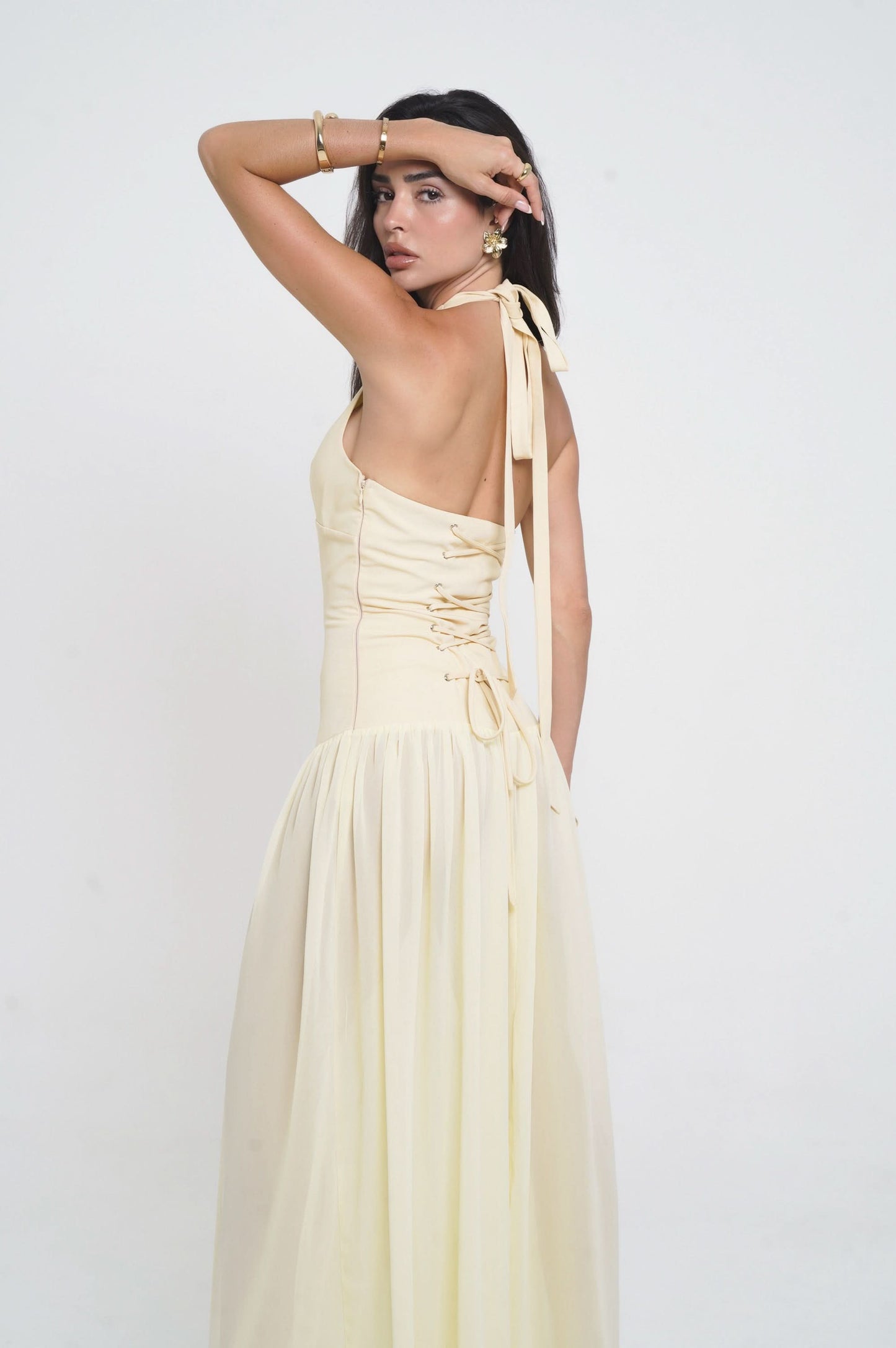 Women's Wedding Guest Halter Plunge Maxi Dress - product image 4