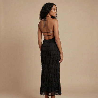 Women's Wedding Guest Halter Textured Maxi Dress - product image 4