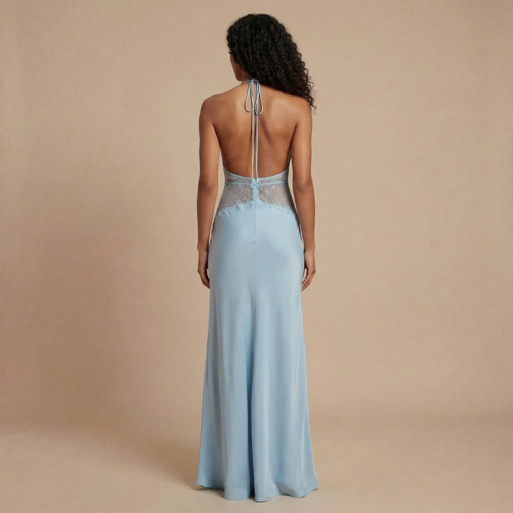 Women's Wedding Guest Halter V Neck Maxi Dress - product image 10