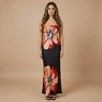 Women's Wedding Guest Floral Strapless Maxi Dress - product image 3
