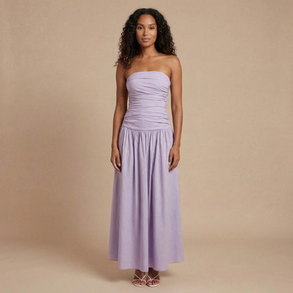 Women's Wedding Guest Strapless Ruched Maxi Dress - product image 6