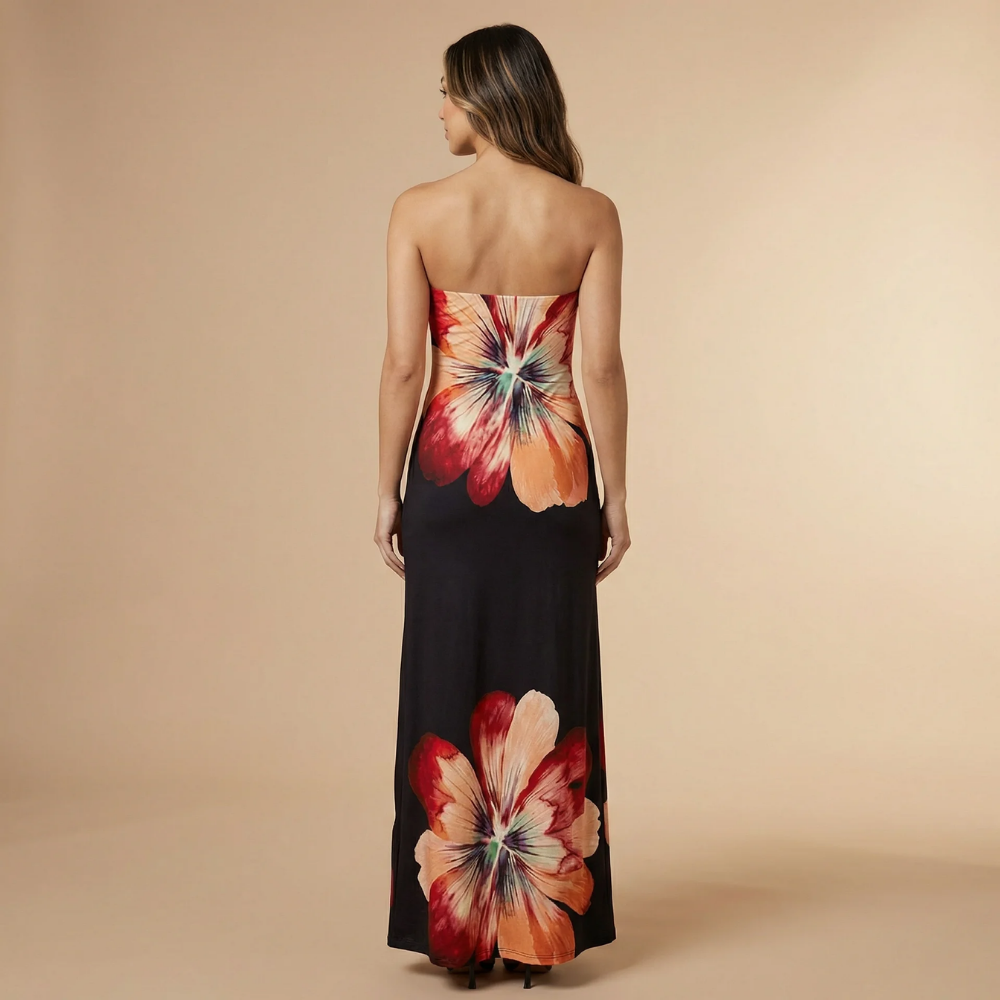 Women's Wedding Guest Floral Strapless Maxi Dress - product image 4