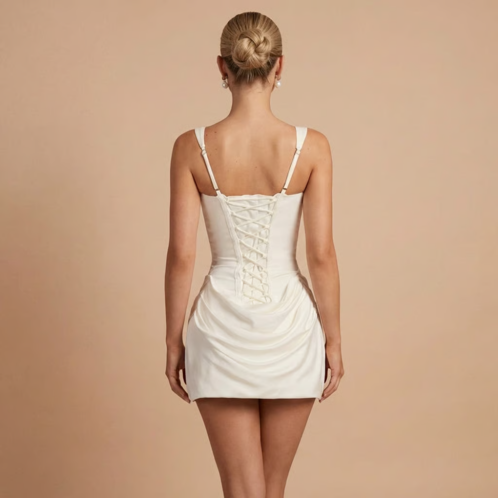 Women's Cocktail Square Neck Ruched Mini Dress - product image 12