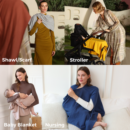 Women's Lightweight Knit Nursing Cover Poncho with Window - product image 6