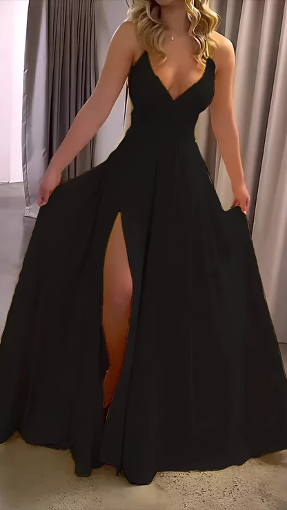 Women's Wedding Guest V Neck Sleeveless Slit Maxi Dress - product image 4