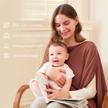 Women's Lightweight Knit Nursing Cover Poncho with Window - product image 36
