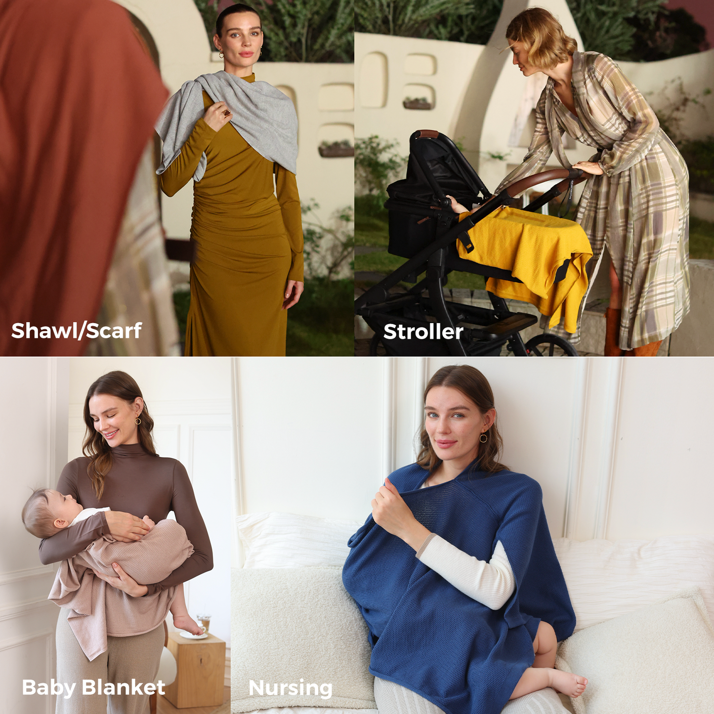 Women's Lightweight Knit Nursing Cover Poncho with Window - product image 20