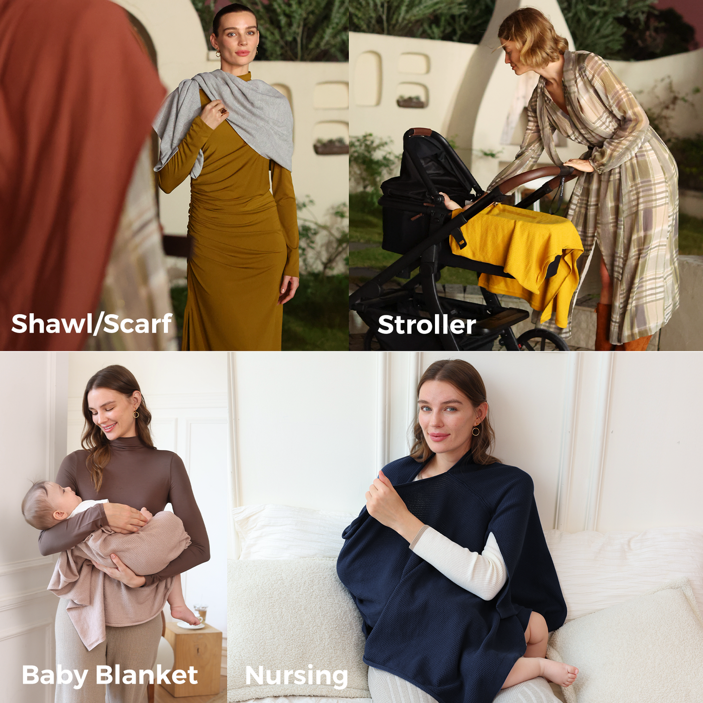 Women's Lightweight Knit Nursing Cover Poncho with Window - product image 28