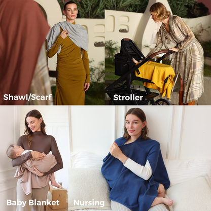 Women's Lightweight Knit Nursing Cover Poncho with Window - product image 35