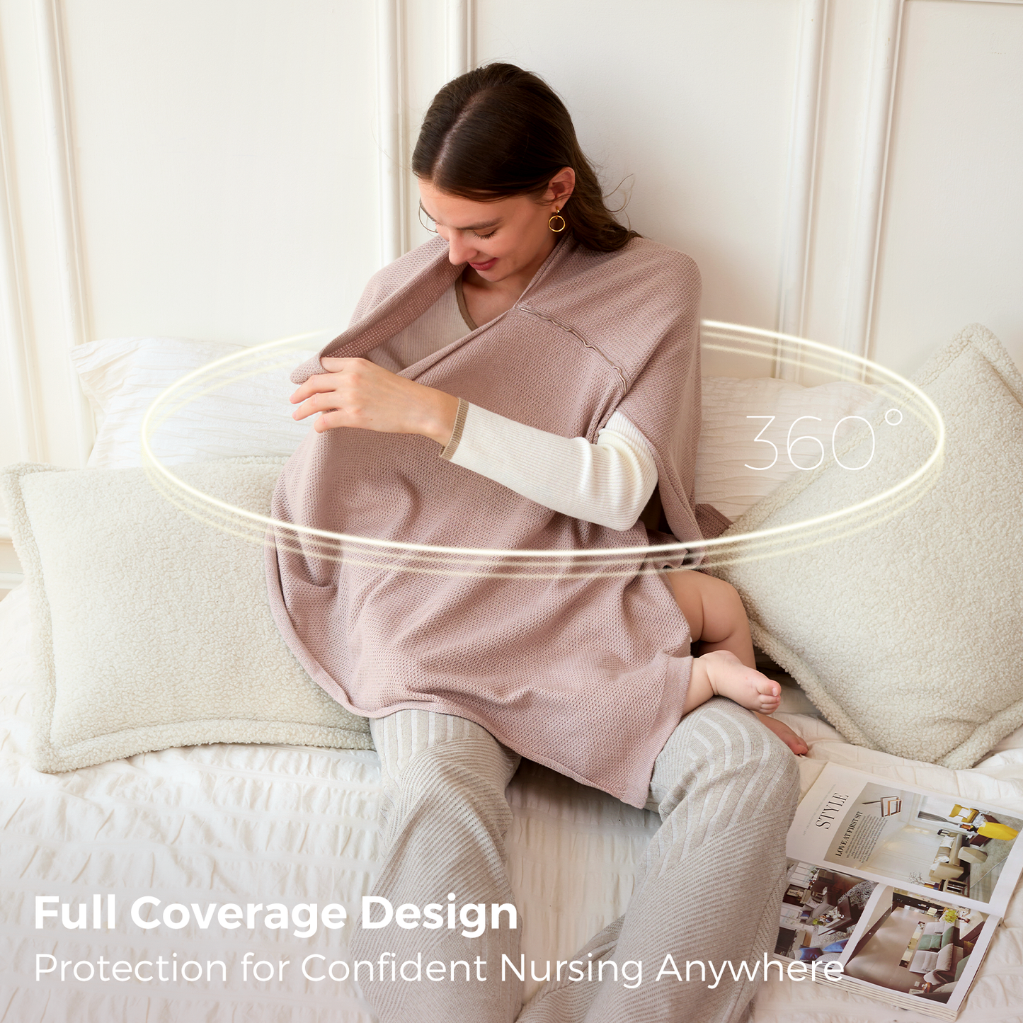 Women's Lightweight Knit Nursing Cover Poncho with Window - product image 7