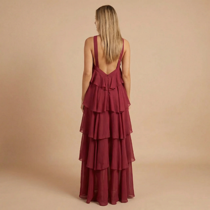 Women's Wedding Guest Halter Tiered Maxi Dress - product image 6