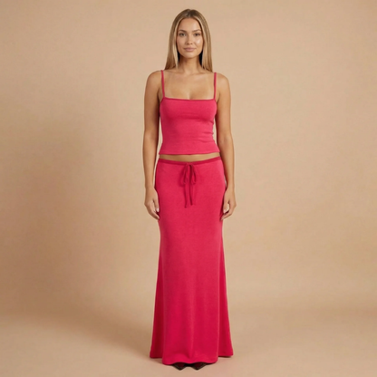 Women's Summer Maxi Skirt and Crop Top Two Piece Set - product image 1