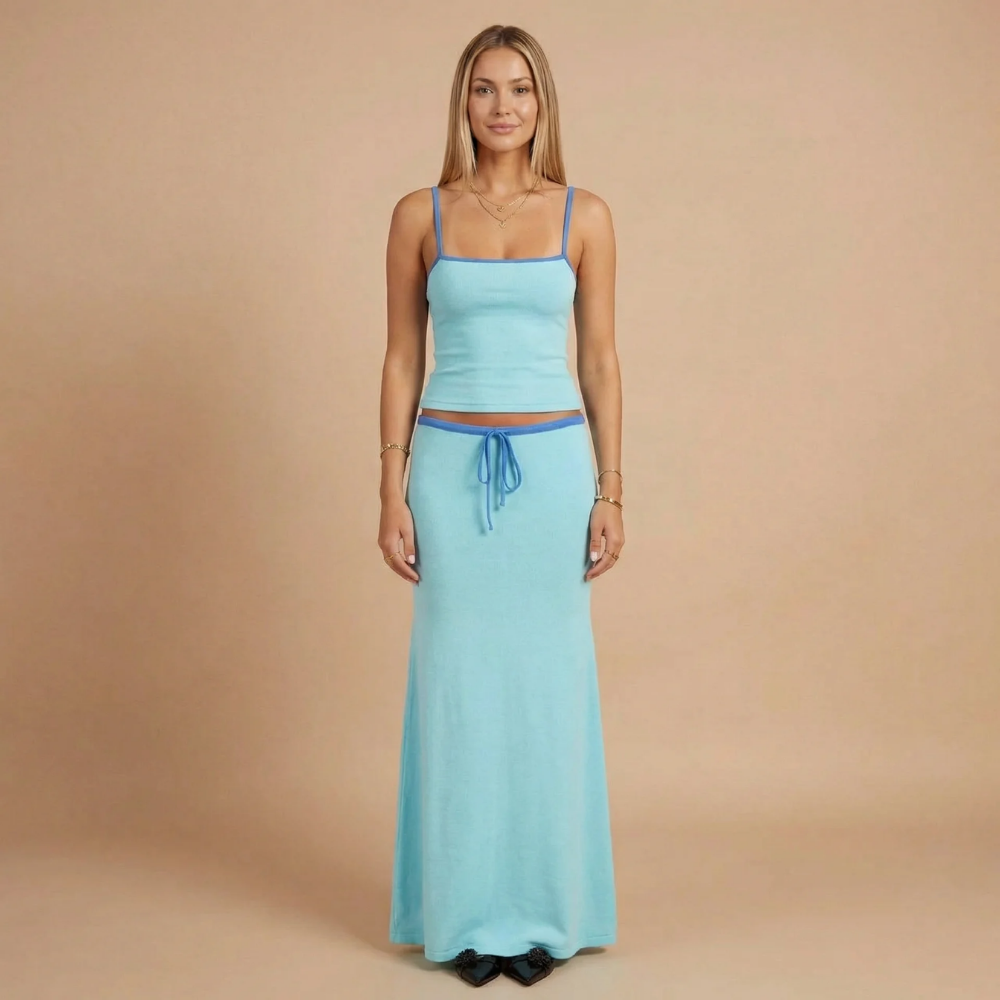Women's Summer Maxi Skirt and Crop Top Two Piece Set - product image 3