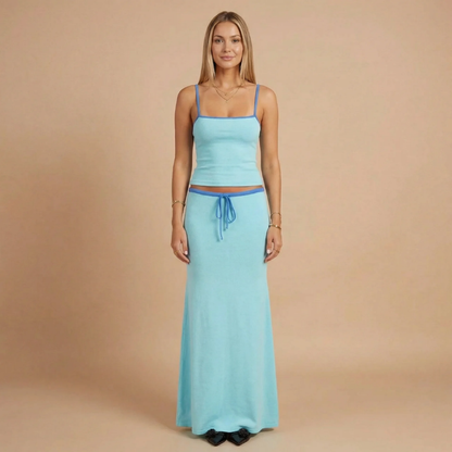 Women's Summer Maxi Skirt and Crop Top Two Piece Set - product image 3