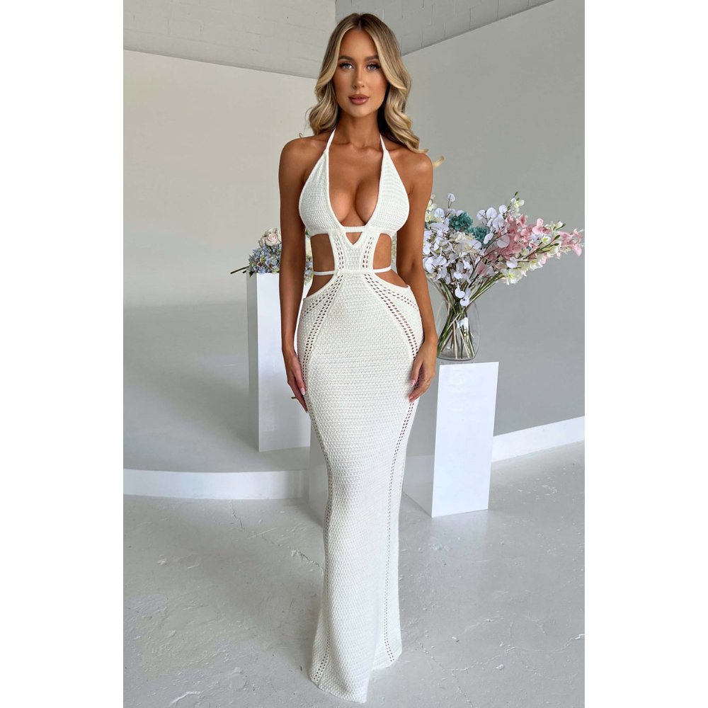 Women's Cocktail Plunge Neck Cutout Maxi Dress - product image 2