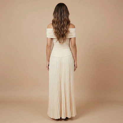 Women's Wedding Guest Off Shoulder Pleated Maxi Dress - product image 3