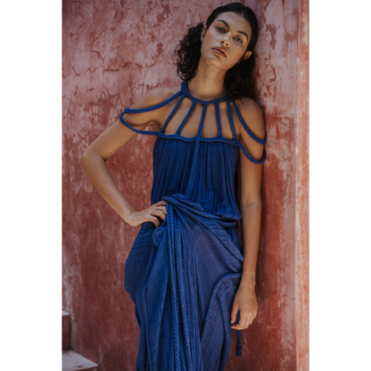 Women's Resort Maxi Cage Neck Column Dress with Belt - product image 6