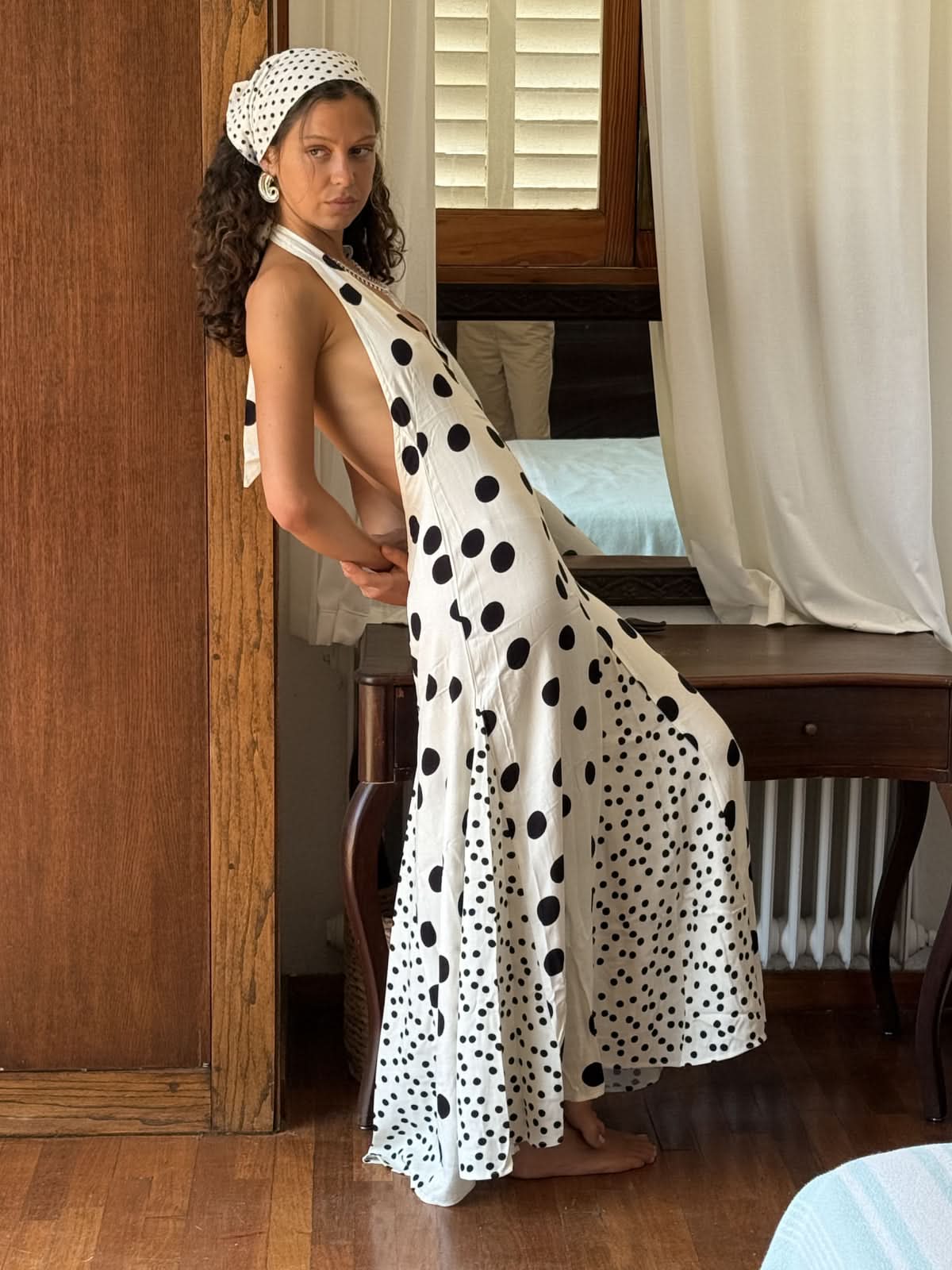 Women's Wedding Guest Floral Halter Maxi Backless Dress - product image 7
