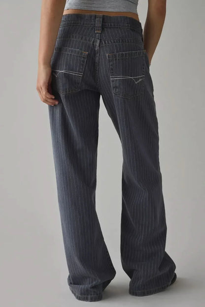 Women's High Waisted Striped Wide Leg Jeans - product image 3