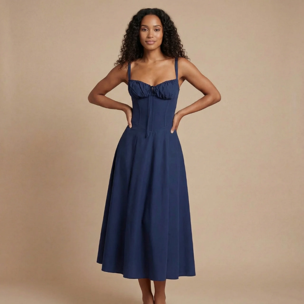 Women's Wedding Guest Floral Sweetheart Midi Corset Dress - product image 4