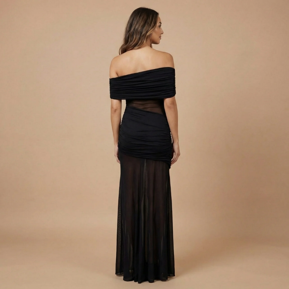 Women's Wedding Guest Off Shoulder Sheer Maxi Dress - product image 3