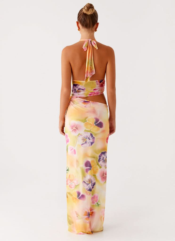 Women's Wedding Guest Floral Halter V Neck Midi Dress - product image 6